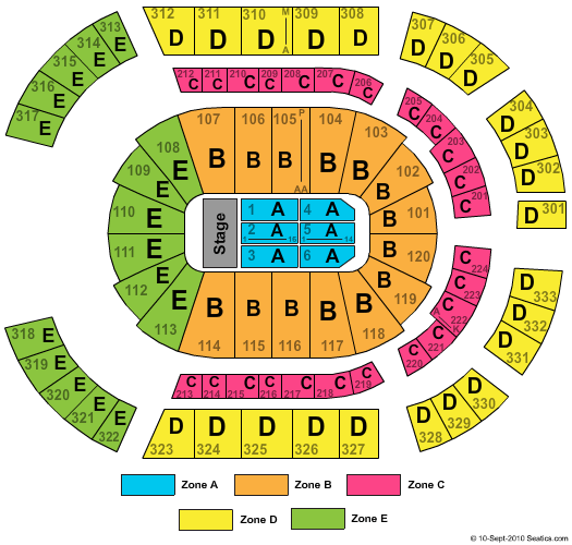 Bridgestone Arena TSO Zone Seating Chart